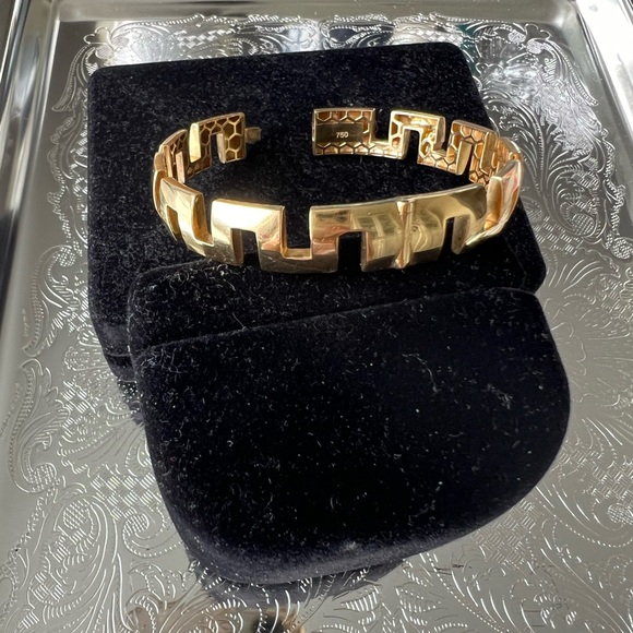 Beautiful K18 yellow gold bangle bracelet - Picture 2 of 12